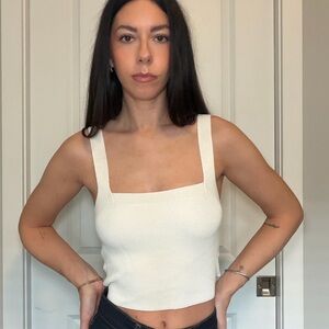 Urban Outfitters White Square Neck Top